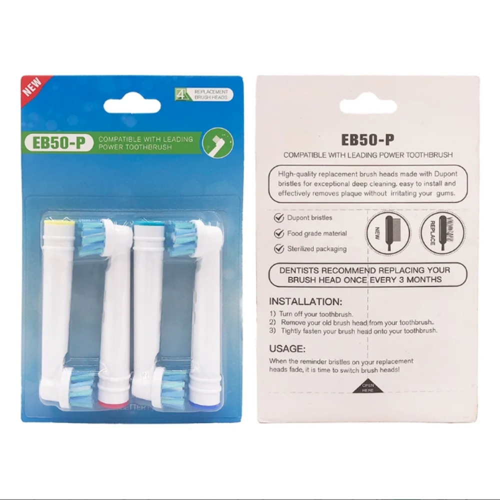 EB25-P Replacement Toothbrush Heads Compatible W/Leading Power Toothbrushes